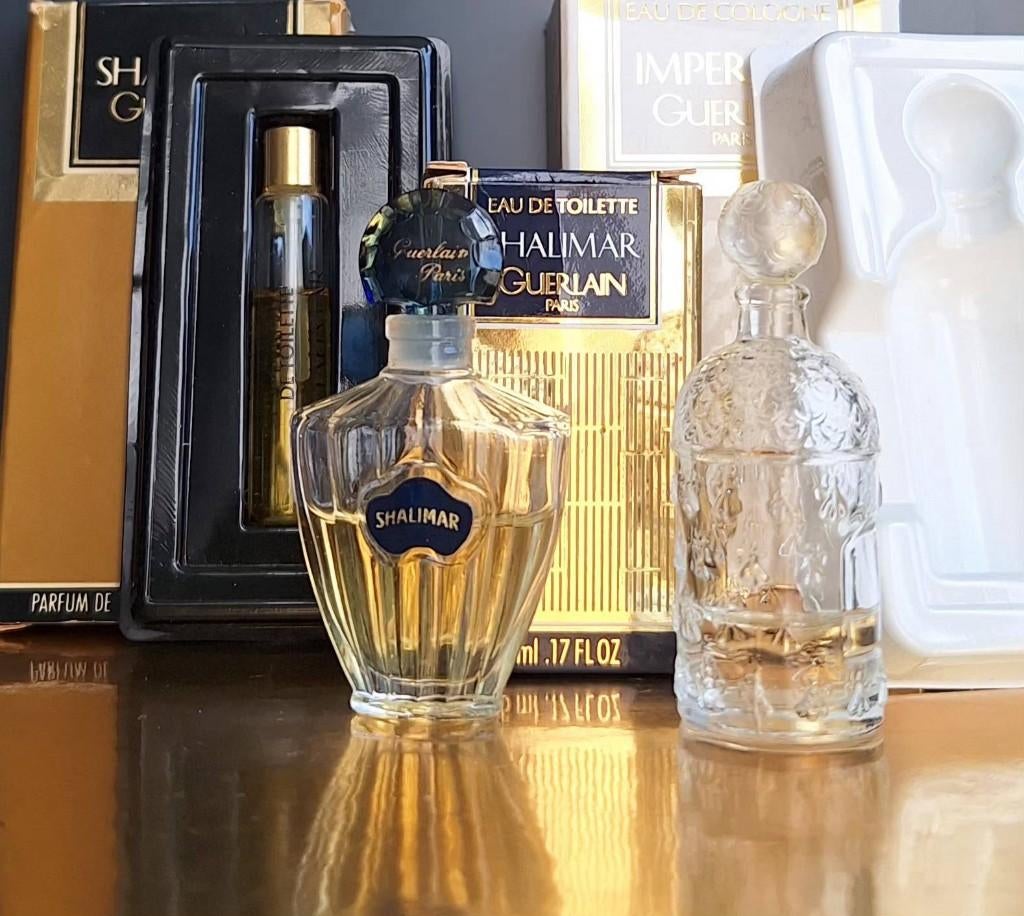 Set luxe vintage mini's Guerlain Shalimar, Sieraden, Tassen en Uiterlijk, Uiterlijk | Parfum, Ophalen of Verzenden, Gebruikt