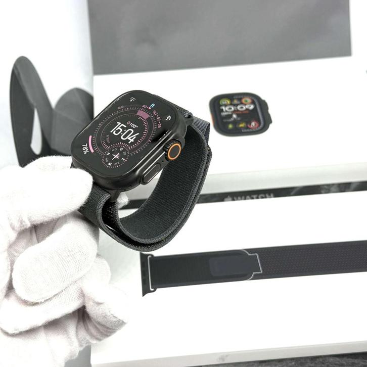 Apple Watch Ultra 2 zwart / zwarte trail Loop /100% batt /ga, Sieraden, Tassen en Uiterlijk, Smartwatches, Zo goed als nieuw