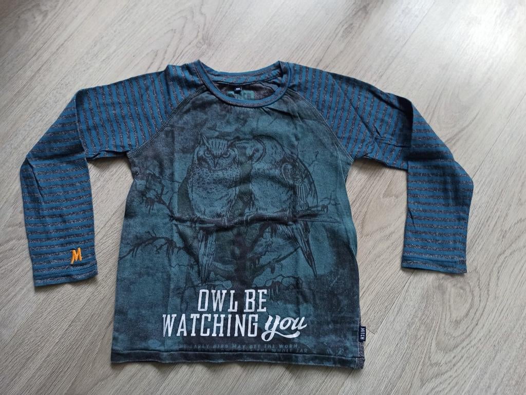 Stoer jongens shirt met uilenprint - Maat 110, Kinderen en Baby's, Kinderkleding | Maat 110, Ophalen of Verzenden, Gebruikt, Onbekend