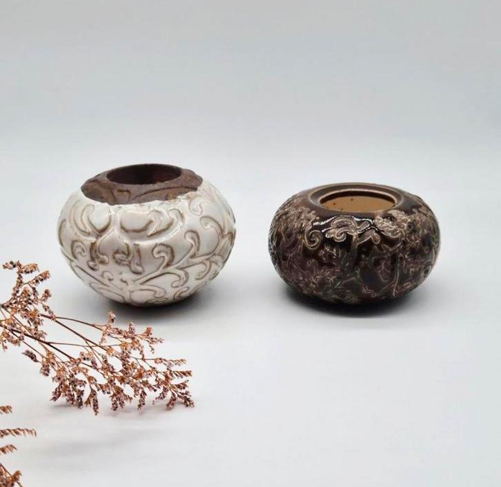 PTMD Waxinelichthouders - Set van 2, Huis en Inrichting, Woonaccessoires | Kandelaars en Kaarsen, Nieuw, Kandelaar, Minder dan 25 cm