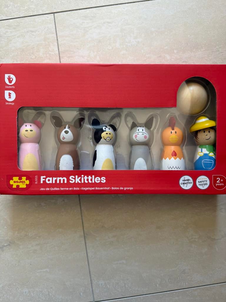 Bigjigs Farm Skittles, Kinderen en Baby's, Speelgoed | Overig, Ophalen, Nieuw, Jongen of Meisje