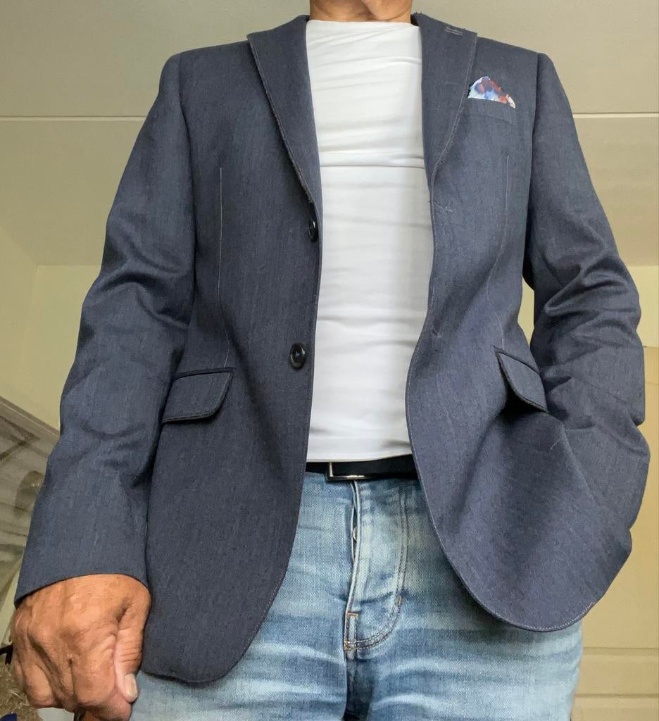 Humberto Colbert Blauw Maat 52 met Kleurig Pochet en Voering, Kleding | Heren, Ophalen of Verzenden, Blauw