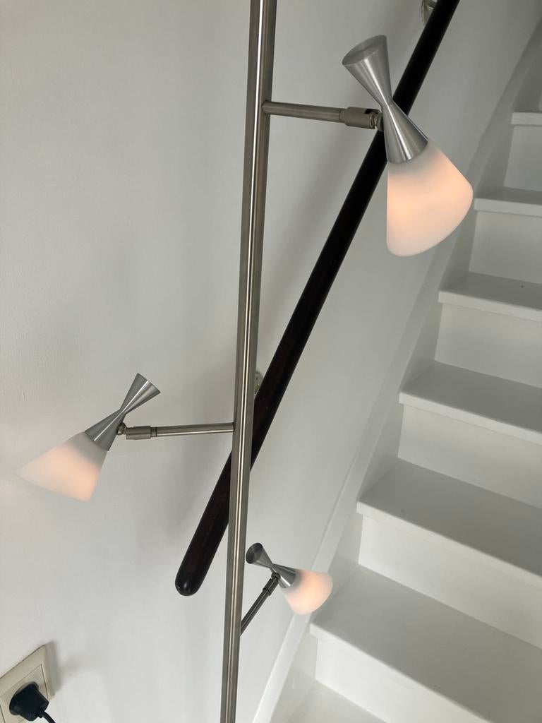 Staande lamp 3 spots (zonder boren), Ophalen, Gebruikt, Metaal of Aluminium