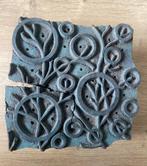 Prachtige oude batik stempel tak bloemen, Ophalen of Verzenden, Zo goed als nieuw, Houten stempel