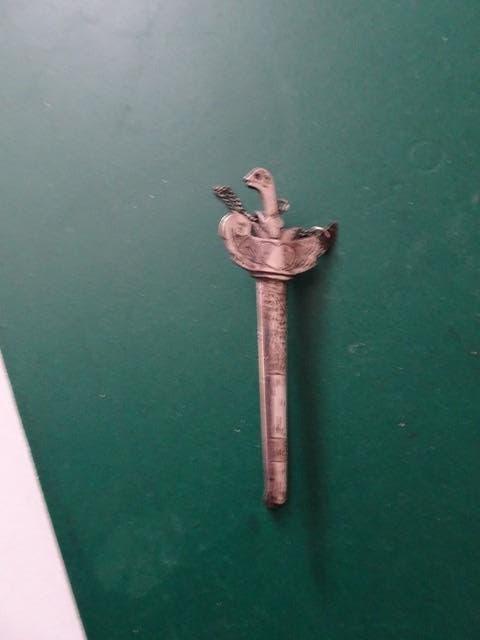 das speld als kris van zilver, Antiek en Kunst, Ophalen of Verzenden, Zilver