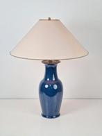 Vintage jar tafellamp keramiek blauw messing france 1980, N, N, Regency vintage eclectic, Overige materialen