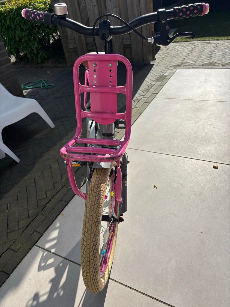 Spirit Daisy kinderfiets 18 inch met mandje en bagagedrager, Fietsen en Brommers, Fietsen | Meisjes, Ophalen of Verzenden, Gebruikt