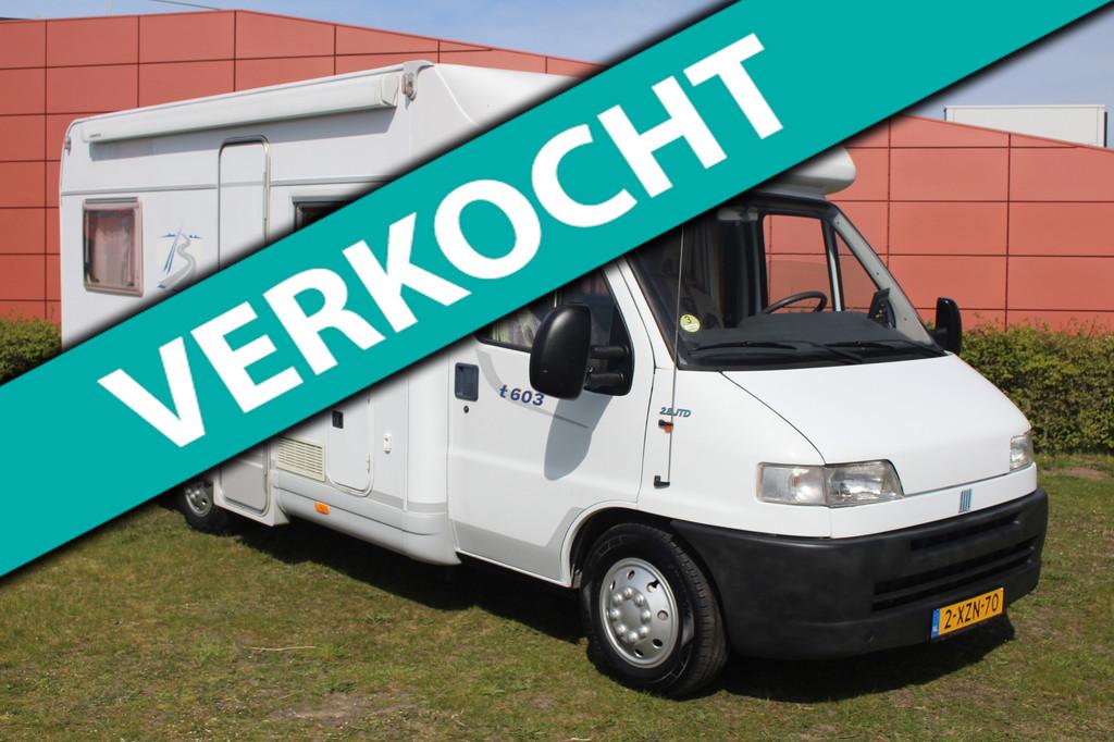 Burstner t603 2.8 Jtd (2002) 128 PK, Frans bed., Caravans en Kamperen, Bedrijf, Bürstner, 6 tot 7 meter, Half-integraal