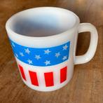 Vintage Glasbake mok beker melkglas Amerikaanse vlag, Ophalen of Verzenden, Overige stijlen, Kop(pen) en/of Schotel(s), Glas