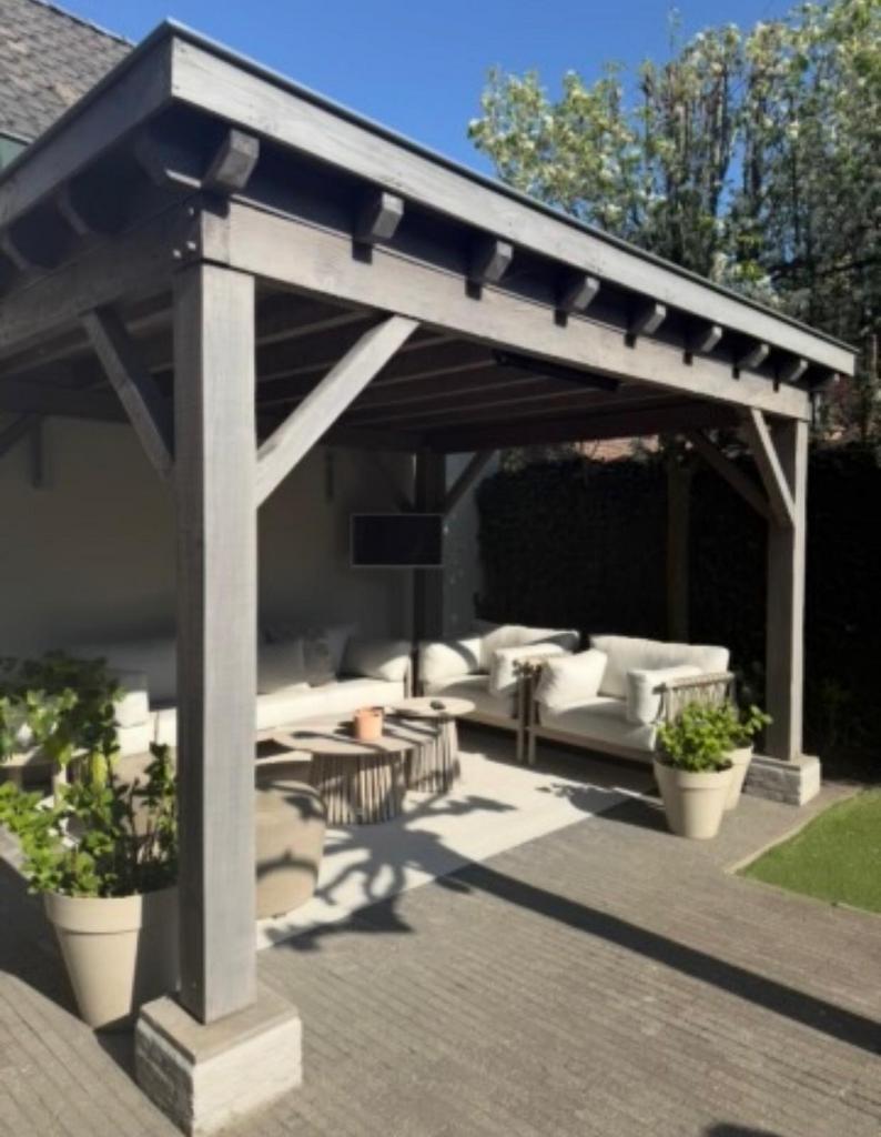 Houten overkapping van Douglas hout, Tuin en Terras, Overkappingen, Ophalen of Verzenden, Gebruikt, Veranda