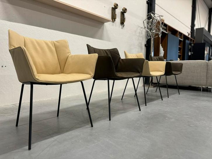 4 Nieuw Label Van den Berg Gustav Eetkamerstoel Leer, Huis en Inrichting, Stoelen, Nieuw, Vier, Leer, Bruin, Ophalen of Verzenden