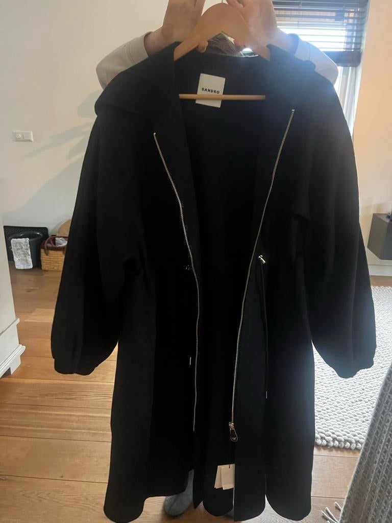 Sandro wollen jas maat 36, Ophalen of Verzenden, Nieuw, Maat 36 (S), Zwart