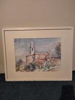Aquarel Schilderij / Pacengo Italie., Minder dan 50 cm, Ophalen of Verzenden, Zo goed als nieuw, Schilderij