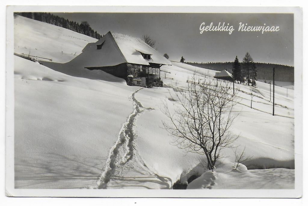 Gelukkig Nieuwjaar Ansichtkaart Uit 1938 (B6662), Verzamelen, Ansichtkaarten | Themakaarten, Ophalen of Verzenden, 1920 tot 1940