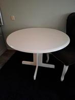 Ronde witte eettafel 104 cm, Huis en Inrichting, Ophalen, Gebruikt, Rond, Vier personen