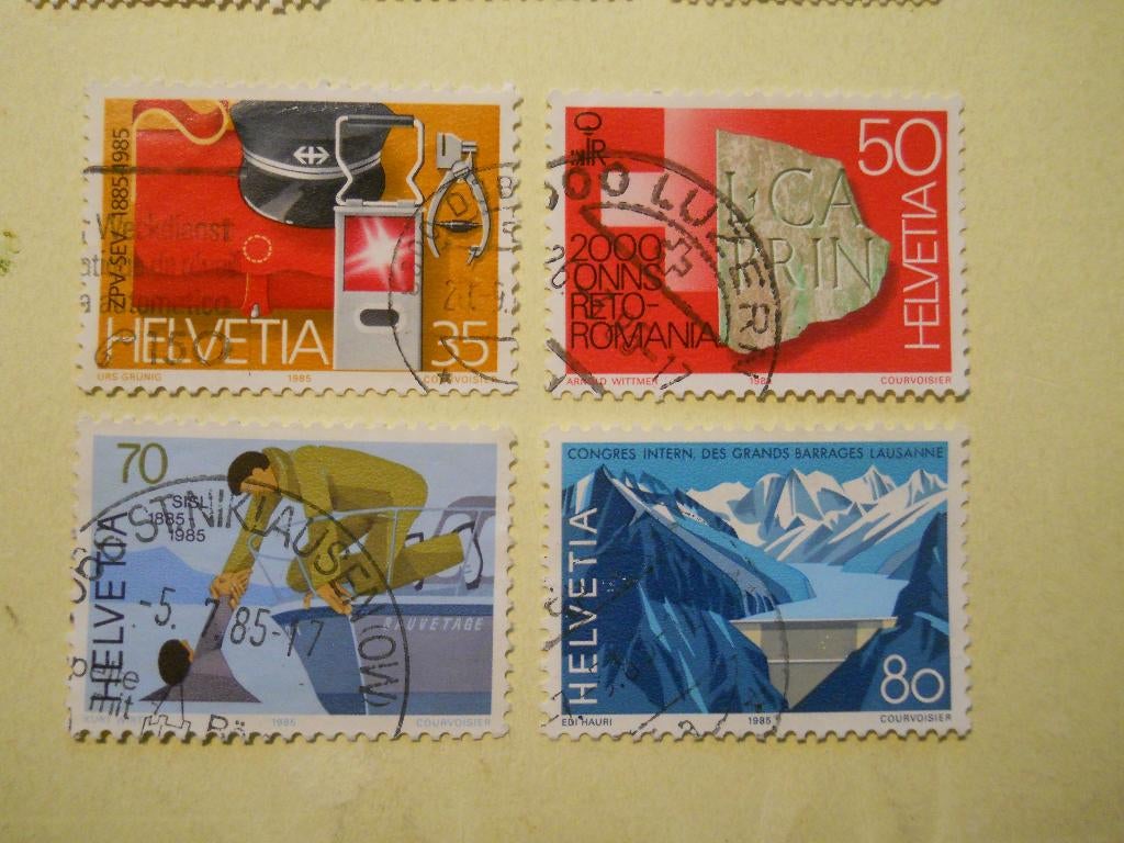 Zwitserland 1985 Jahreserreignisse serie Mi.1290-1293 gest., Ophalen of Verzenden