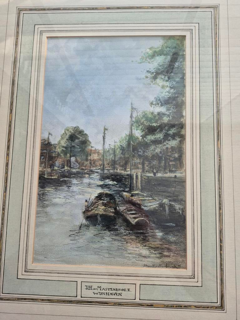Litho Wijnhaven van J.H. van Mastenbroek, Antiek en Kunst, Kunst | Litho's en Zeefdrukken, Ophalen