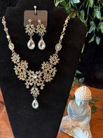 Stras ketting met oorbellen!, Overige materialen, Verstelbaar, Verzenden, Nieuw