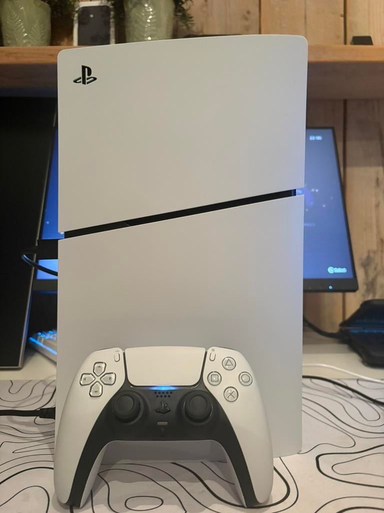 Ps5 slim disc edition 1tb met controller, Ophalen of Verzenden, Zo goed als nieuw