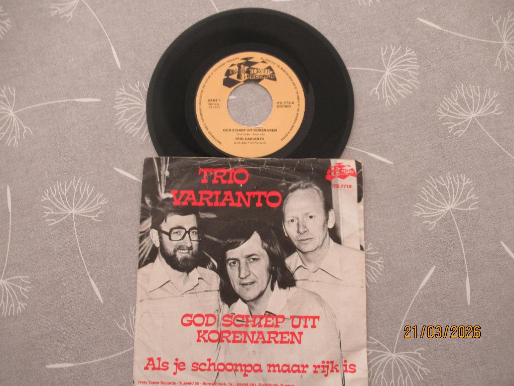 Trio Varianto    God schiep uit Korenaren, Gebruikt, 7 inch, Single, Ophalen of Verzenden
