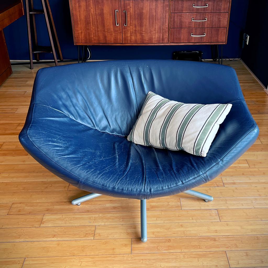 Gigi Fauteuil - Gratis - LABEL Vandenberg, Huis en Inrichting, Fauteuils, Ophalen, Gebruikt, 100 tot 125 cm, Leer