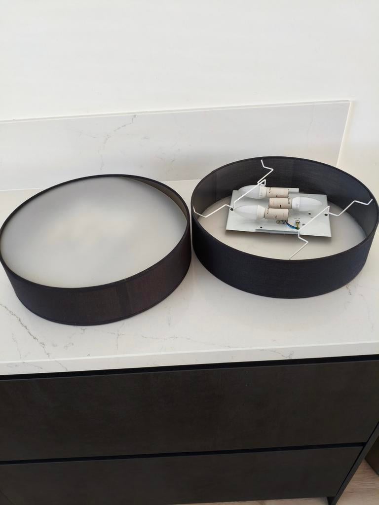 3X Smartwares Plafondlamp 50 cm - Zwart met 3 Lichtpunten, Ophalen of Verzenden, Gebruikt, Stof, Modern