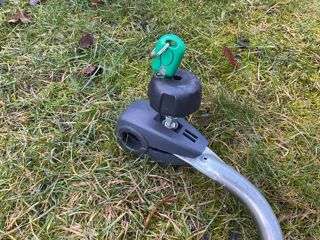 Twinny Load frameklem met slot - klem frame fietsendrager, Elektrische fiets, Ophalen of Verzenden, Zo goed als nieuw, Fietsendrager-accessoire