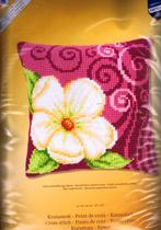 Cado vervaco borduurpakket  kussen  Witte  Bloem, Ophalen of Verzenden, Nieuw, Handborduren, Borduurpakket