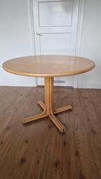 Vintage houten ronde eettafel - 102 cm diameter, Ophalen, Gebruikt, Vier personen, Overige houtsoorten