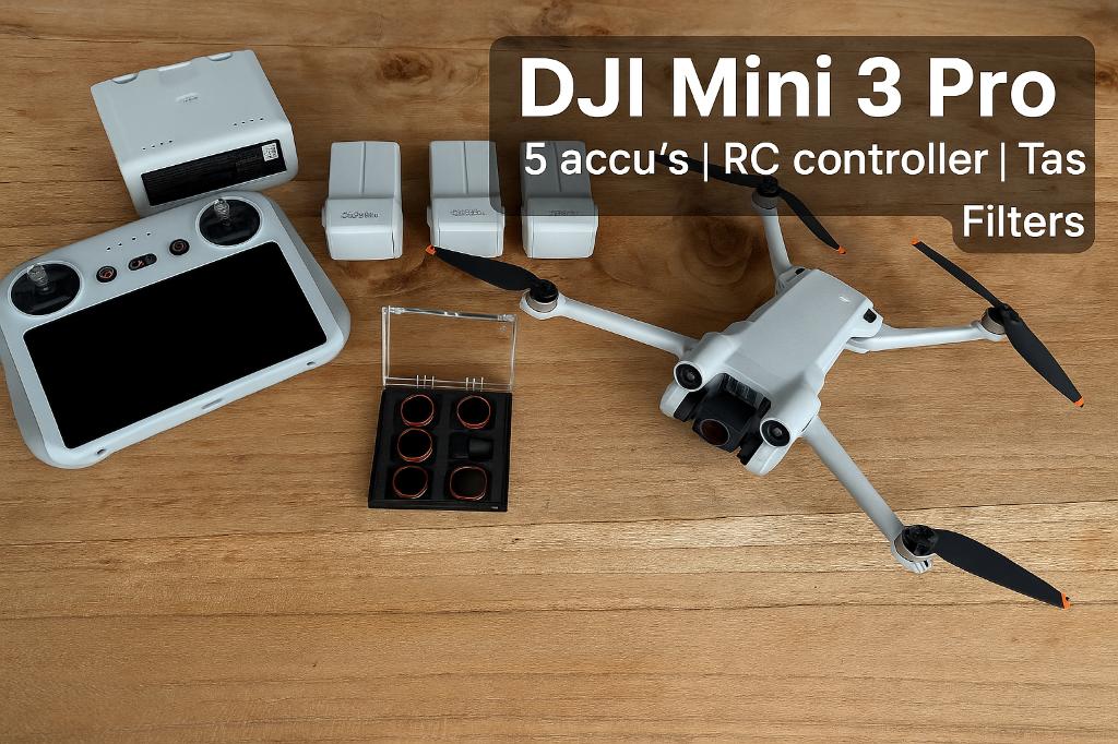 DJI Mini 3 Pro Drone – Compleet 5 accu’s, tas en ND filters, Ophalen, Gebruikt, Cameradrone, 15 tot 30 minuten