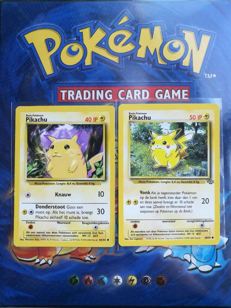 Twee Vintage Pikachu Kaarten, Verzenden, Gebruikt, Meerdere kaarten