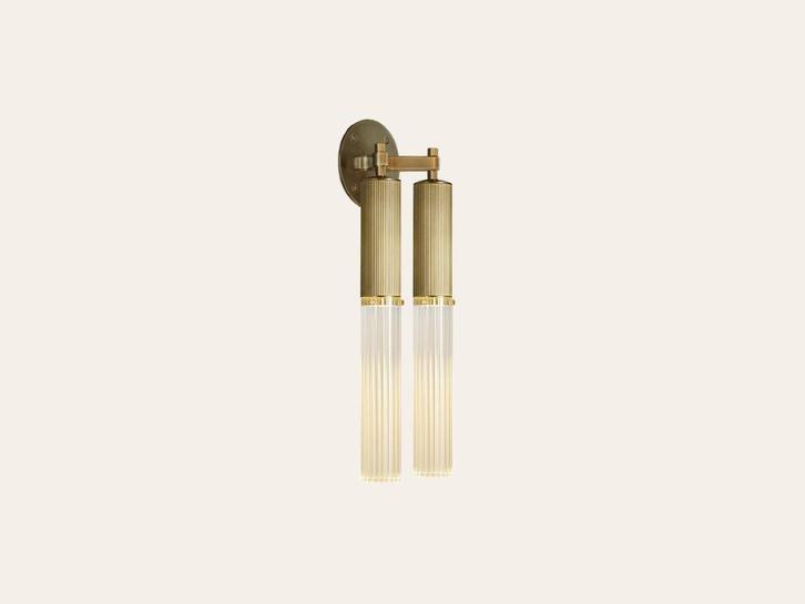 J. Adams & Co Flume Double Wall Light bij TheReSales, Huis en Inrichting, Lampen | Wandlampen, Zo goed als nieuw, Metaal, Ophalen of Verzenden