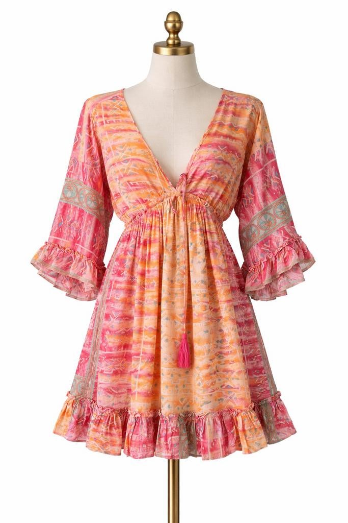 Ibiza Jurk - Zomerse Boho Stijl, Kleding | Dames, Jurken, Overige kleuren, Maat 42/44 (L), Ophalen of Verzenden, Boven de knie