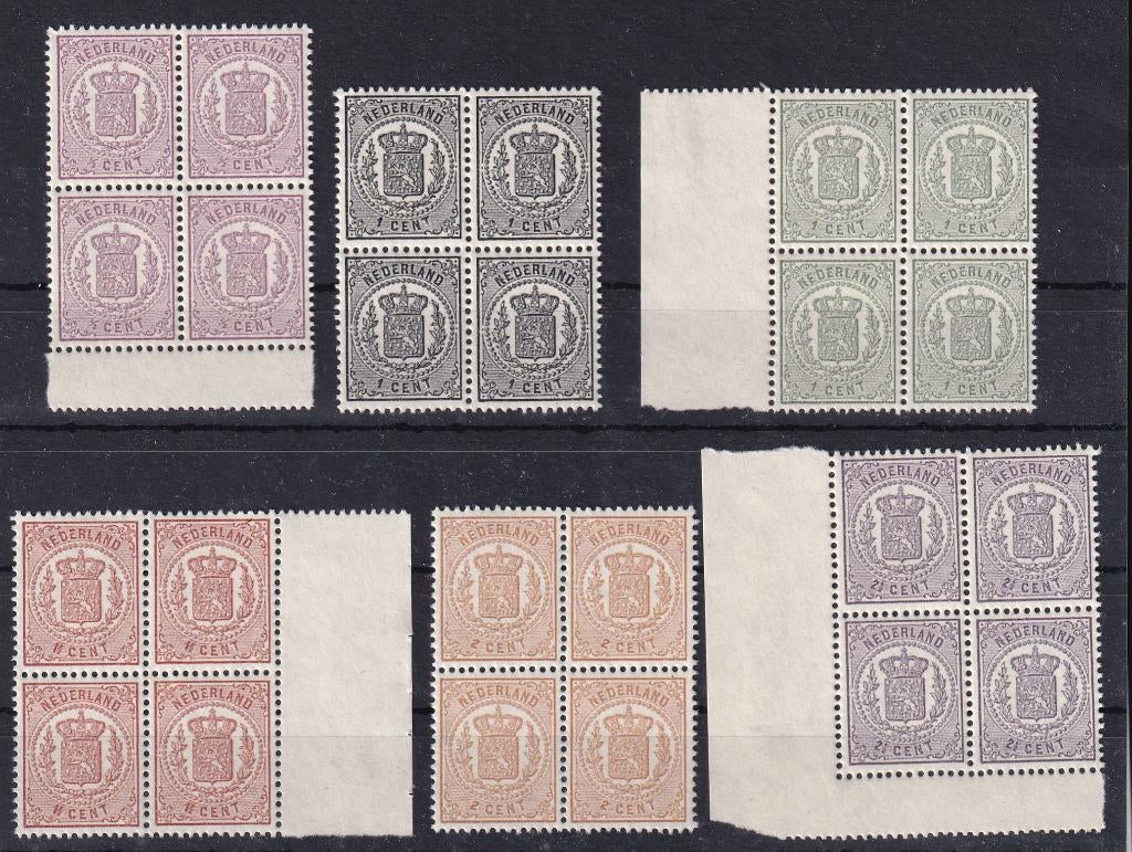 X94) 1869 NL wapenzegels nr 13/8 blok van 4 MNH geen gar, Verzenden, T/m 1940, Postfris