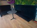 Zwarte fluwelen banken voor horeca of thuis, 250 tot 300 cm, Gebruikt, Hoekbank, 75 tot 100 cm