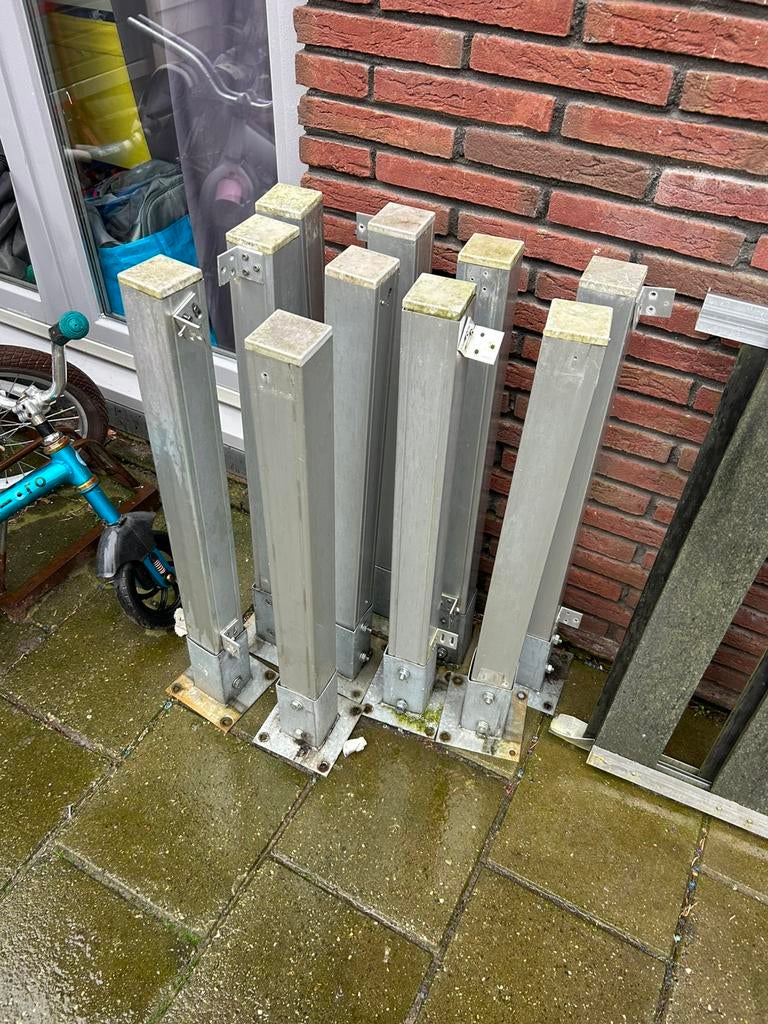 Paal aluminium/ tuinpaal Elephant 7x7x81 €25 p/st, Tuin en Terras, Tuinhekken en Hekwerk, Ophalen, Zo goed als nieuw, Aluminium