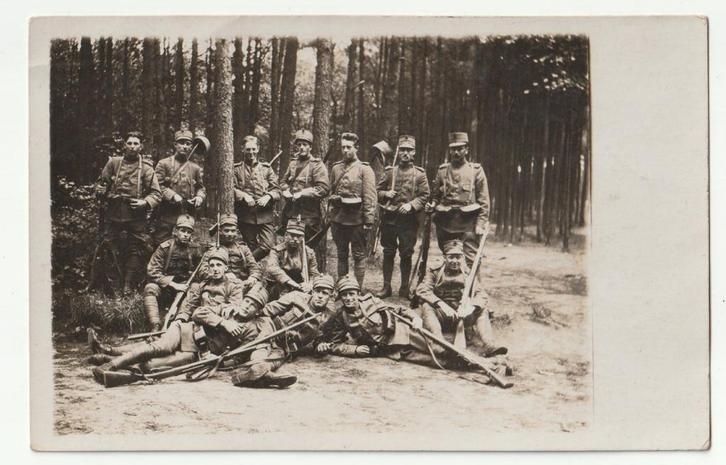 Fotokaart 3e divisie veldartillerie veldleger 1918 bij Breda, Verzamelen, Militaria | Algemeen, Landmacht, Foto of Poster, Nederland