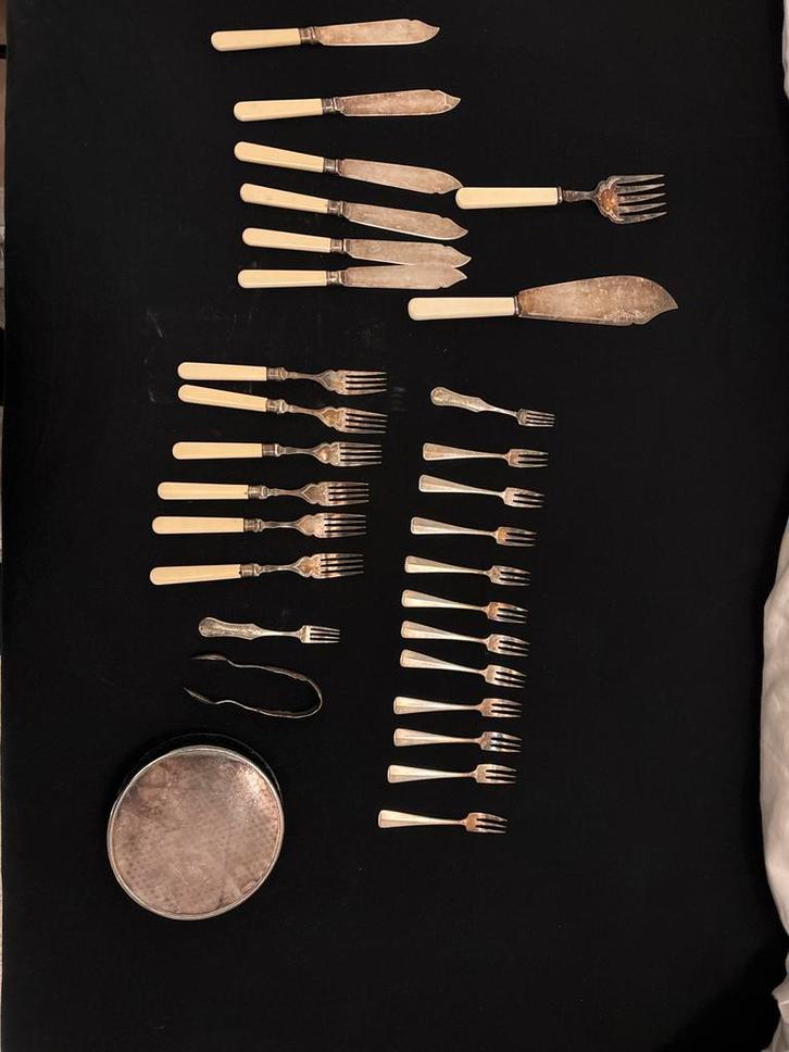 Antiek bestekset met  handvatten, Antiek en Kunst, Antiek | Bestek, Ophalen of Verzenden