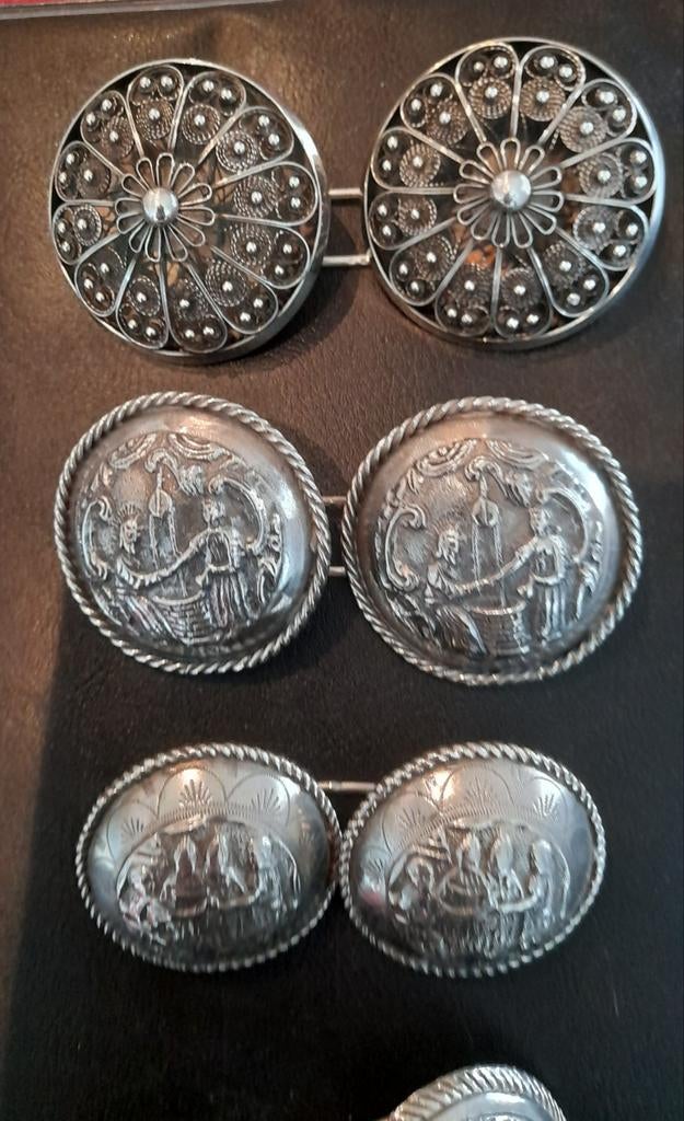 Zilveren broekstukken, diverse afbeeldingen en afmetingen, Antiek en Kunst, Ophalen of Verzenden