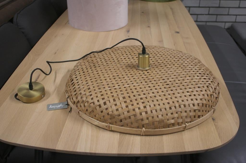Leuke platte ronde rotan hanglamp PALOMA Light & Living Ø60