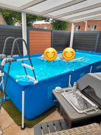 Groot zwembad met afdekzeil, trap, kunstgras en warmtemat, Ophalen, Gebruikt, 200 tot 300 cm, 80 tot 120 cm
