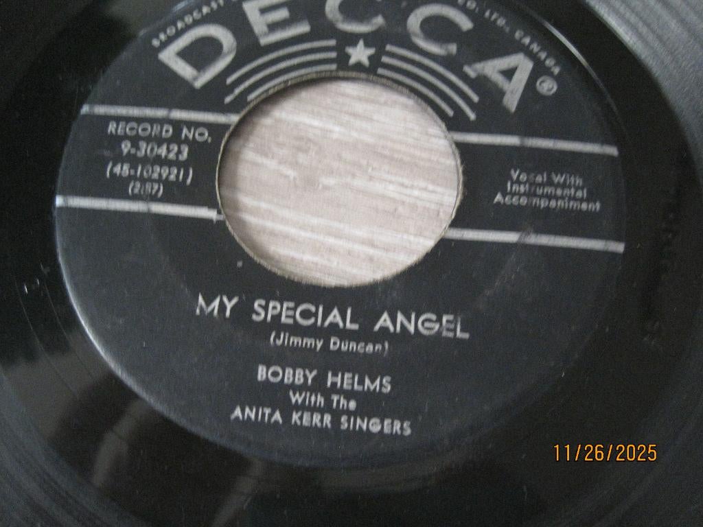 Bobby Helms  -  My special angel, Cd's en Dvd's, Gebruikt, 7 inch, Single, Ophalen of Verzenden