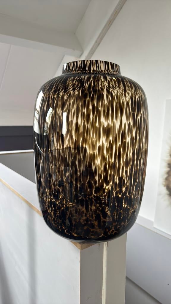 Cheetah/panter vaas, Huis en Inrichting, Woonaccessoires | Vazen, Ophalen, Overige kleuren, 50 tot 75 cm, Glas