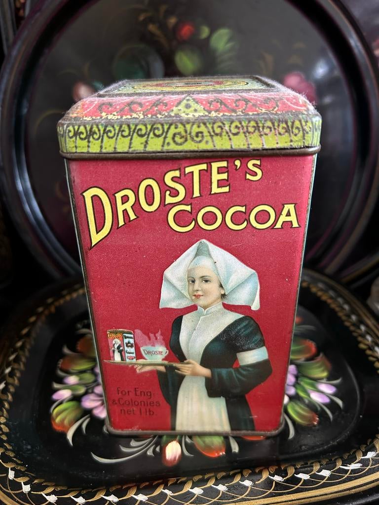 Oude antiek Droste cacao blik 0,5 kg haarlem, Ophalen of Verzenden, Gebruikt, Overige, Droste