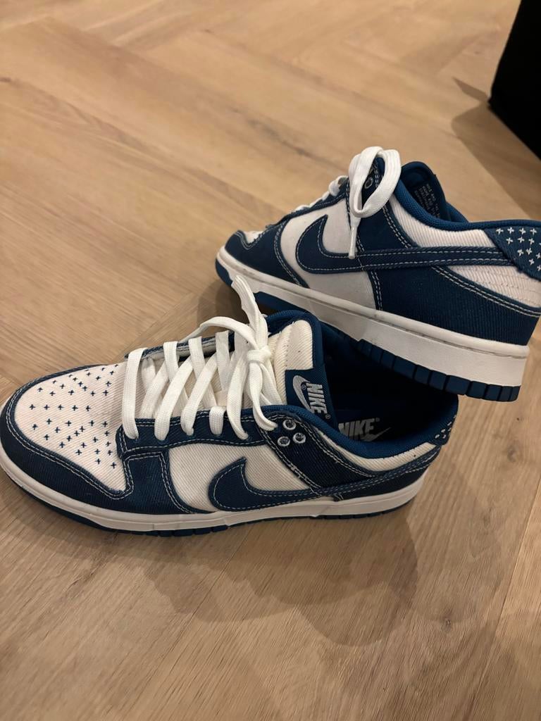 Nike Dunk Low 'Sashiko' Industrial Blue - Maat 40, Ophalen of Verzenden, Zo goed als nieuw, Blauw, Sneakers of Gympen