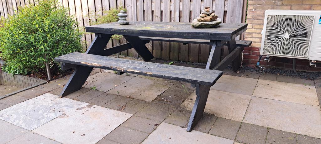 GRATIS picknicktafel om op te knappen, Ophalen of Verzenden, Gebruikt, Rechthoekig, Hout