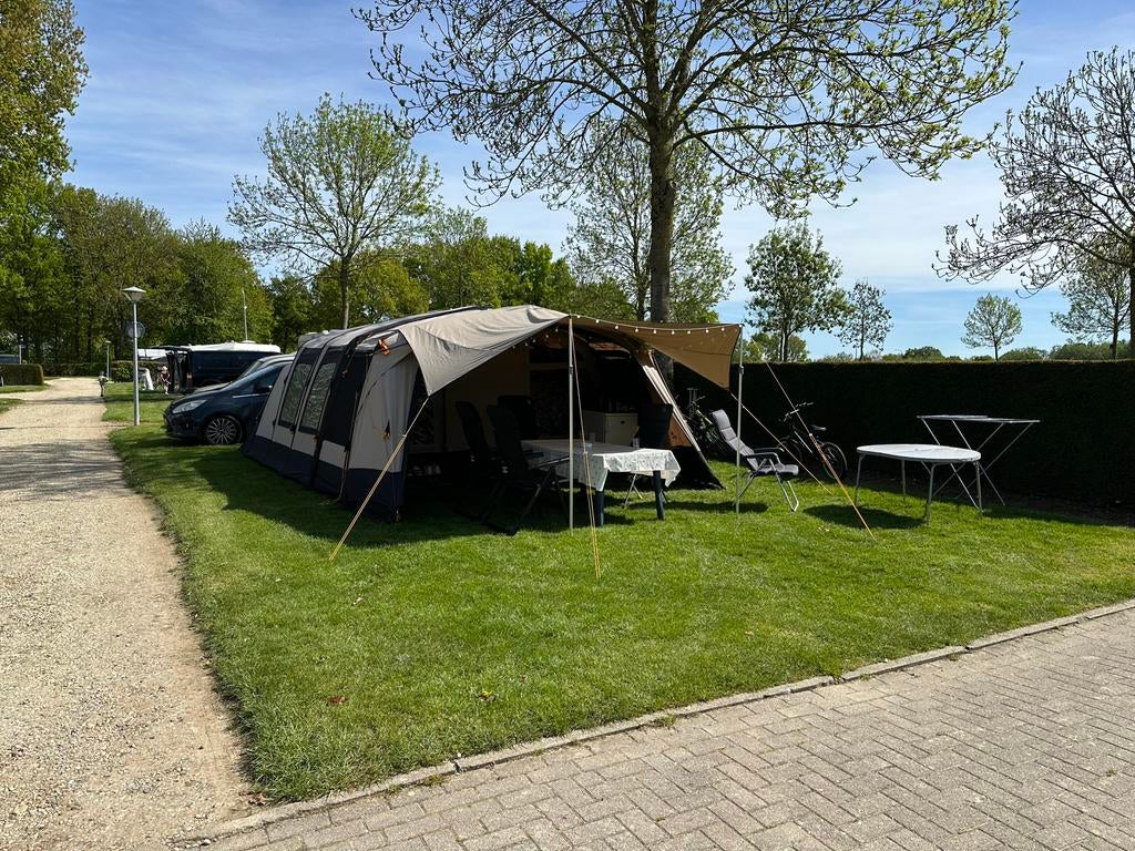 Familietent: Redwood Navarro 440 air-  incl. luifel + extra, Ophalen of Verzenden, Gebruikt, Tot en met 6