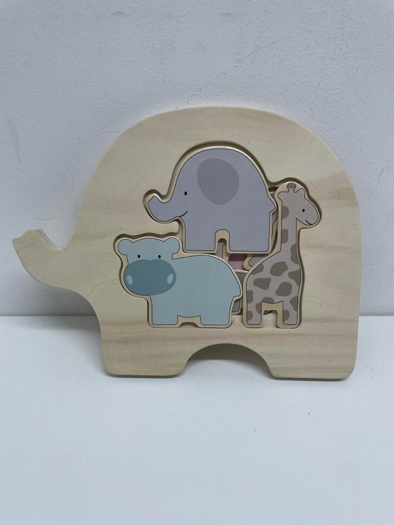 Houten dierenpuzzel voor kinderen, Ophalen of Verzenden, Zo goed als nieuw, Van hout