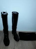 Escada Zwarte Lange Laklaarzen Met Rits Maat 39, Hoge laarzen, Zwart, Escada, Ophalen of Verzenden