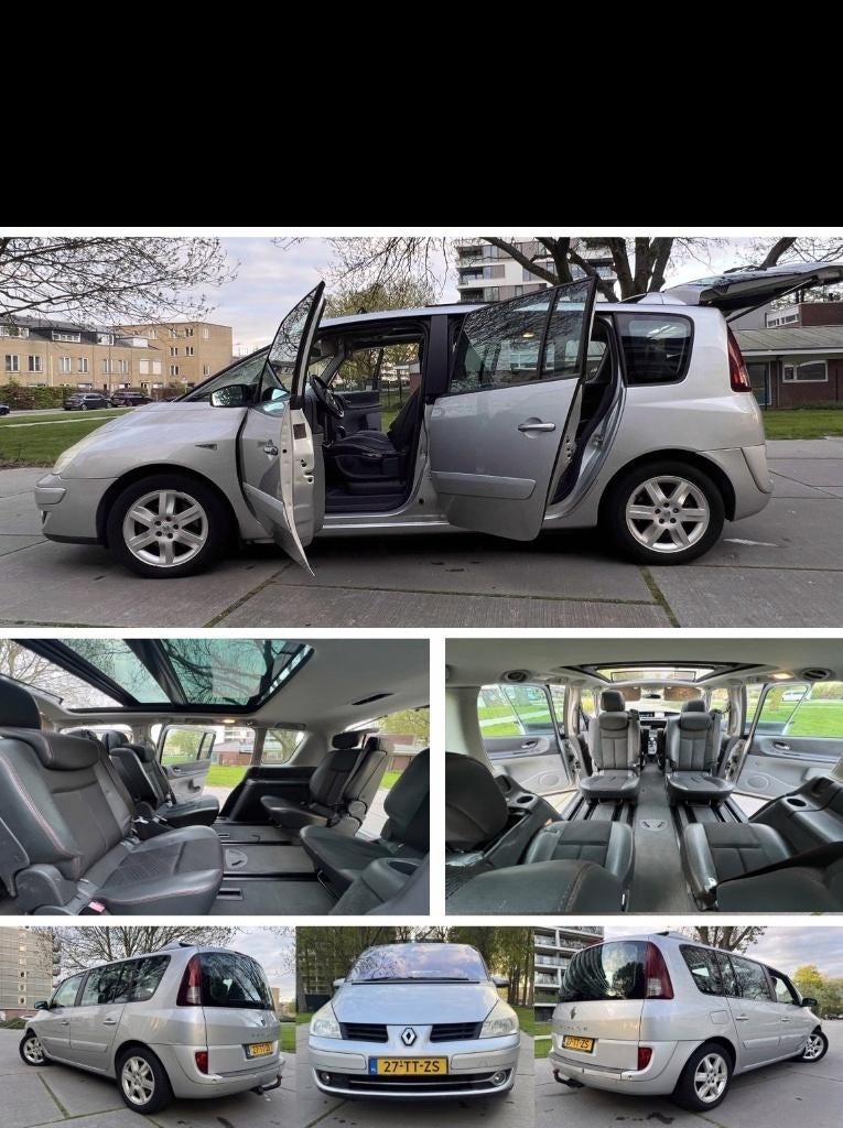 Mpv Espace 2.0i Turbo Automaat M'2008 Pano. Apk-2027 Inr Mog, Auto's, Renault, Zwart, 4 cilinders, 2000 kg, Particulier